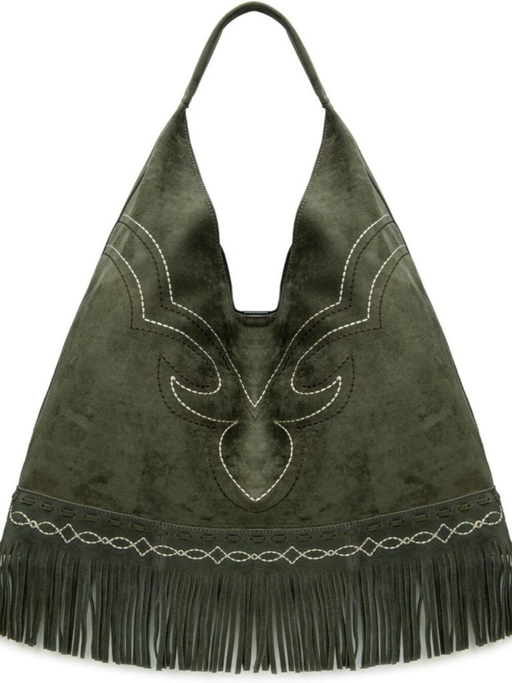 Fringe Large Hobo Bags for Women Western Oversize Suede Shoulder Purses Ladies T